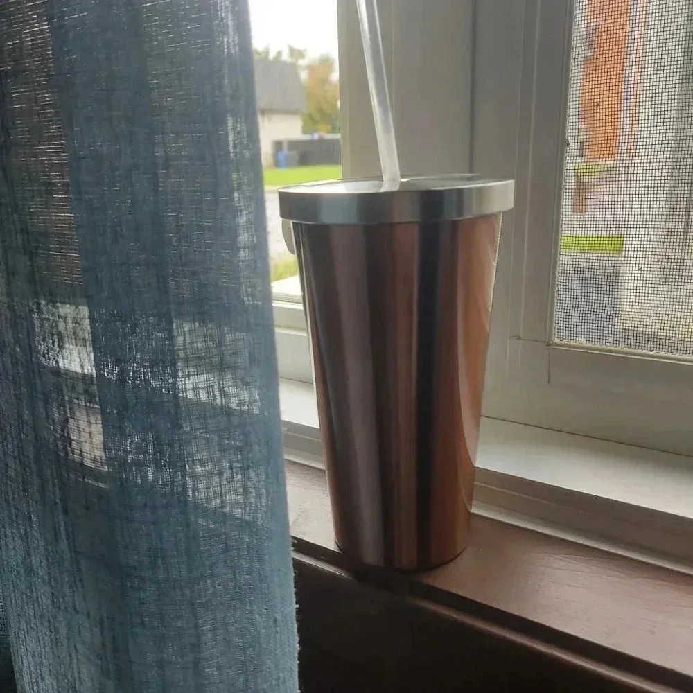 🎁FREEw/Purchase | Manna  Brown/Bronze Chilly Tumbler with Straw and Lid 18 oz